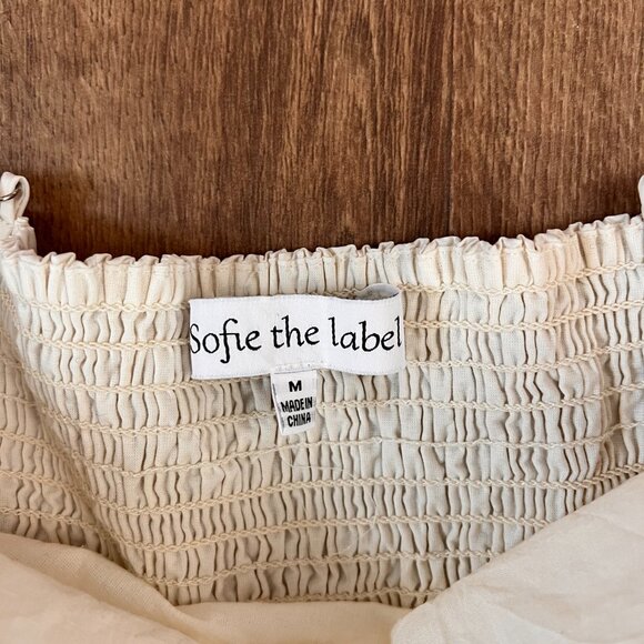 Sofie the Label Ivory Ballon Bow Cotton Midi Dress Sz M - Picture 8 of 14